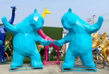 街頭大熊雕塑廠家，酒店房地產雕塑，彩繪景觀小品