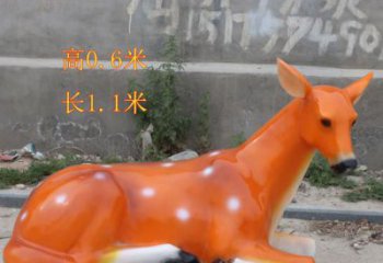 彩繪梅花鹿雕塑，彩繪工藝，玻璃鋼動物雕塑廠家