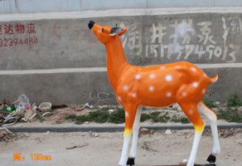 抽象梅花鹿雕塑，彩繪工藝，玻璃鋼動物雕塑廠家