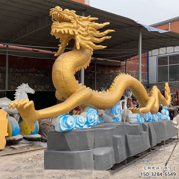 抽象龍頭雕塑，動物玻璃鋼雕塑，房地產(chǎn)售樓處擺件