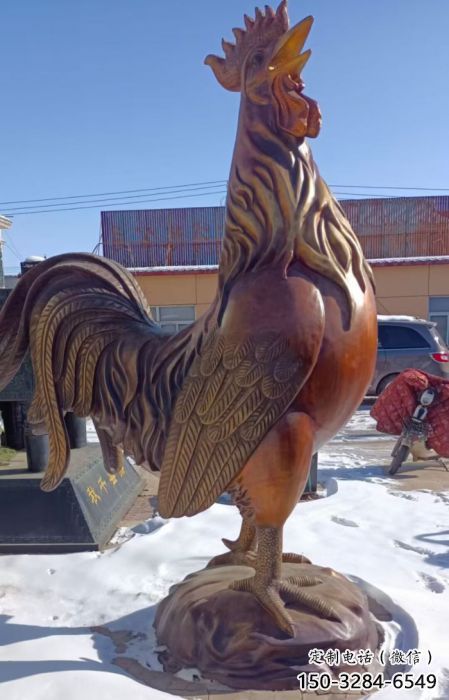 廣場小雞雕塑，動物擺件，仿古工藝