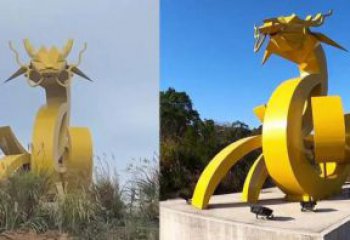 抽象大型龍頭雕塑，玻璃鋼動物雕塑，房地產售樓處擺件