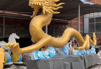 抽象龍頭雕塑，動物玻璃鋼雕塑，房地產售樓處擺件