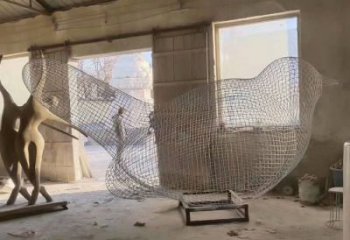 街道鳥類雕塑，動物小品，鏤空工藝效果