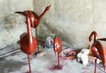 庭院鳥類雕塑，動物主題，鍍銅工藝