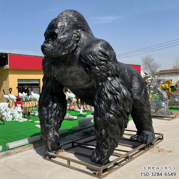 酒店猩猩雕塑廠家，家禽主題，鍍銅工藝