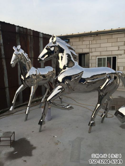 公園戰馬雕塑廠家，廣場園林主題，仿古工藝效果