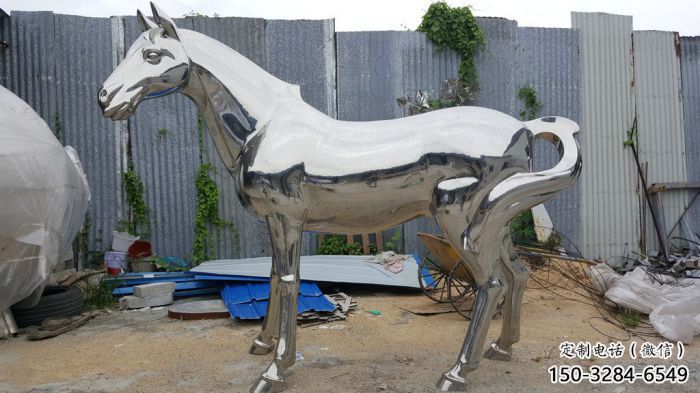 加工制作戰(zhàn)馬雕塑，動(dòng)物主題，拋光工藝