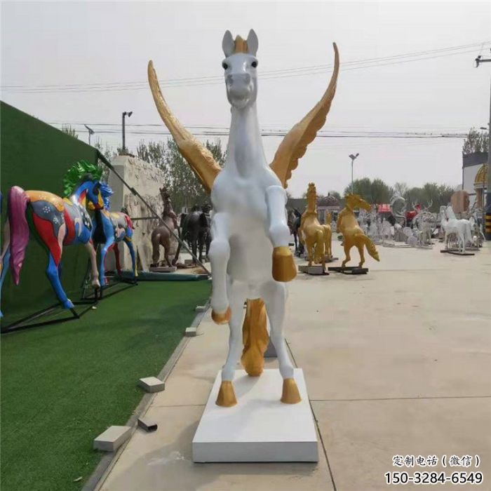 公園天馬雕塑廠家，廣場園林主題，仿古工藝