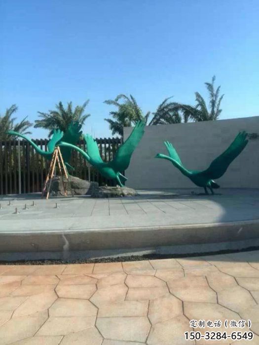 商業街大雁雕塑廠家 售樓處雕塑 動物擺件