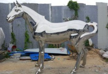 加工制作戰馬雕塑，動物主題，拋光工藝