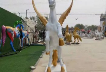 公園天馬雕塑廠家，廣場園林主題，仿古工藝