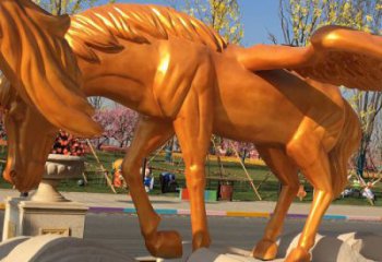 小區天馬雕塑廠家，仿真主題，彩繪工藝