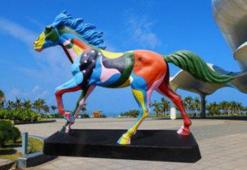 街道小馬雕塑廠家，動物小品，卡通效果工藝