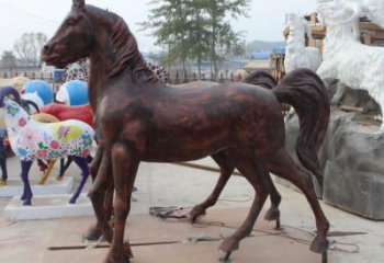 庭院小馬雕塑廠家，動物小品，廣場擺件