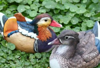 大型鴛鴦雕塑廠家 步行街宣傳雕塑 仿真擺件