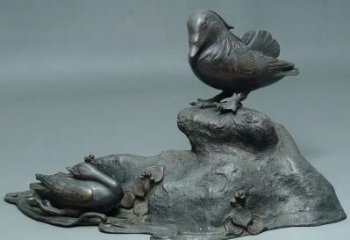 廣場鴛鴦雕塑廠家 公園仿真雕塑 抽象擺件