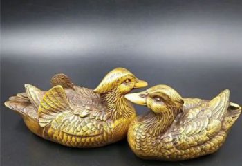 水景鴛鴦雕塑廠家 風景區動物雕塑 廣場小品