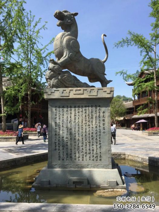 售樓部白虎雕塑，仿銅動物雕塑，彩繪題材