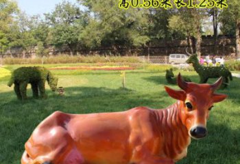 仿古黃牛雕塑制造商 庭院彩繪雕塑 田間小品