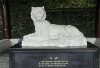 街道白虎雕塑，玻璃鋼仿銅雕塑，古銅效果