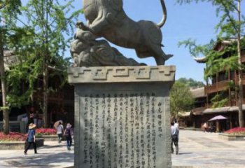 售樓部白虎雕塑，仿銅動物雕塑，彩繪題材