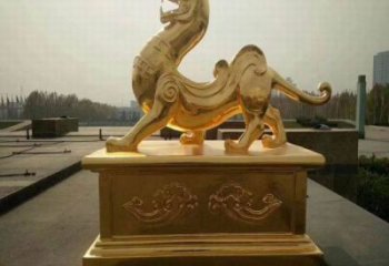 小區白虎雕塑廠家，拉絲動物雕塑，抽象效果