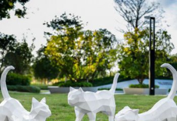 公園小貓咪雕塑廠，公園主題，幾何工藝