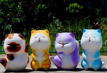 卡通貓咪雕塑廠家，彩繪卡通雕塑，動漫景觀工藝
