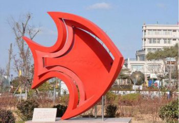 廣場魚形雕塑，鏤空海洋雕塑，烤漆工藝制造