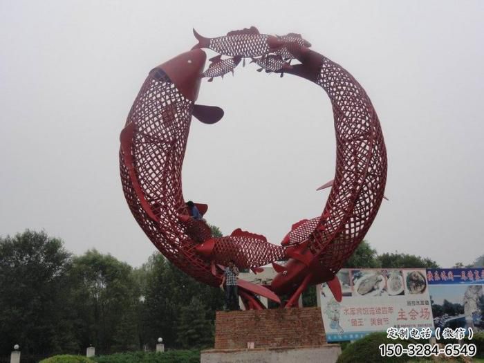 公園魚形雕塑，彩繪海洋雕塑，卡通主題