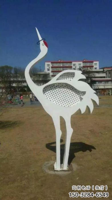 步行街白鷺雕塑，仿真鳥(niǎo)禽雕塑，景觀方式