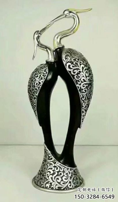 房地產(chǎn)白鷺雕塑，仿古動(dòng)漫雕塑，鳥禽動(dòng)物擺件