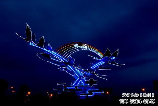 庭院白鷺雕塑，鳥類歐式雕塑，美陳景觀形式