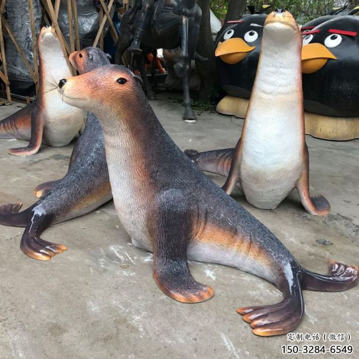大型海豹雕塑生產商 門口創意雕塑 售樓處小品