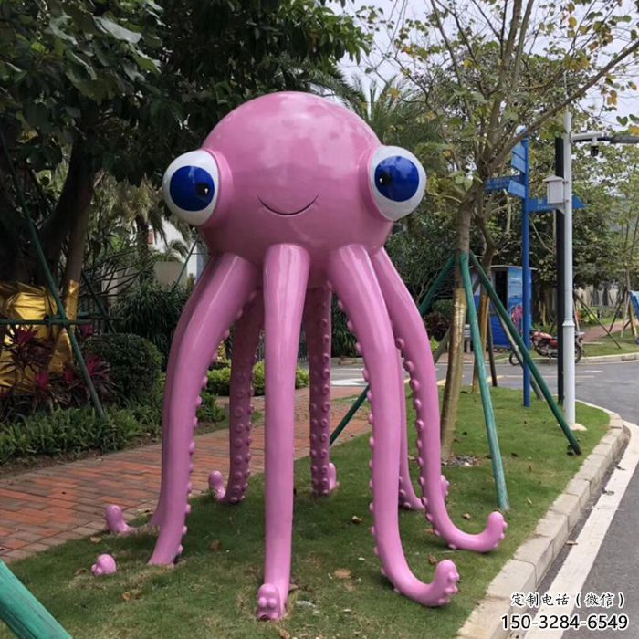 廣場烏賊雕塑生產(chǎn)商，卡通水景雕塑，抽象效果