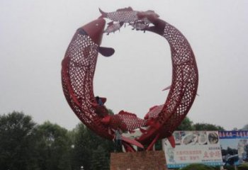 公園魚形雕塑，彩繪海洋雕塑，卡通主題