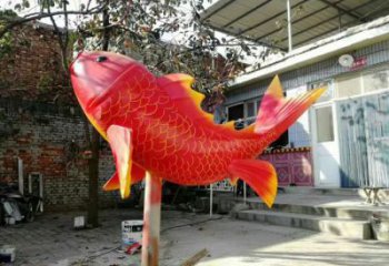 園林鯉魚(yú)雕塑廠家 田間彩繪雕塑 仿真擺件