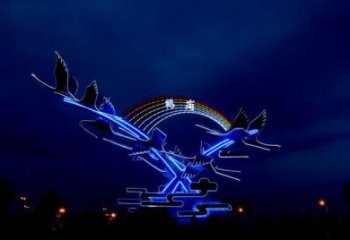 庭院白鷺雕塑，鳥類歐式雕塑，美陳景觀形式