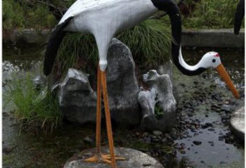 小區白鷺雕塑，戶外鳥類擺件雕塑，抽象效果