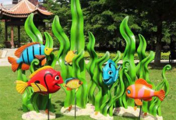 廣場珊瑚雕塑廠家，卡通水景雕塑，抽象效果