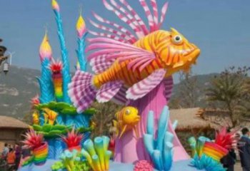 景區珊瑚雕塑，歐式生物雕塑，樹脂材質