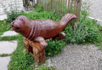 大型海豹雕塑廠家 步行街宣傳雕塑 仿真擺件