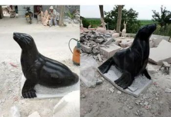 廣場海豹雕塑廠家 公園仿真雕塑 抽象擺件