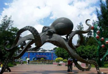 抽象章魚雕塑廠家 店門口彩繪雕塑 步行街擺件