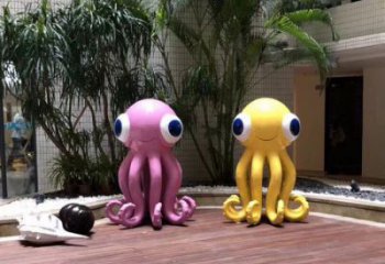 海洋館烏賊雕塑，彩繪海洋雕塑，動漫雕塑工藝