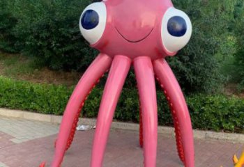 卡通烏賊雕塑，彩繪動漫雕塑，彩繪題材