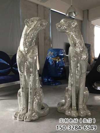 房地產獵豹雕塑，仿古動物雕塑，鏡面工藝制造