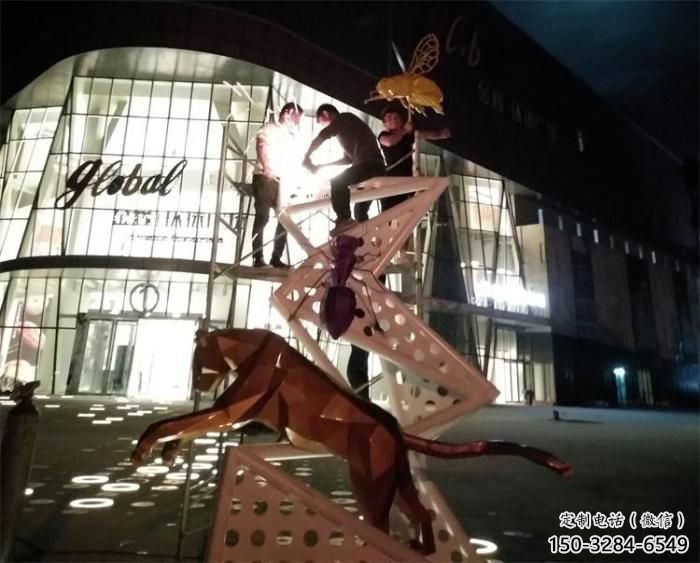 仿真獵豹雕塑，歐式動物雕塑，仿古擺件