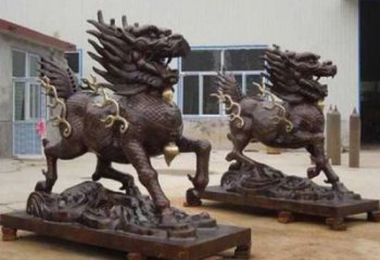 街道貔貅雕塑，大型動物雕塑，古銅效果
